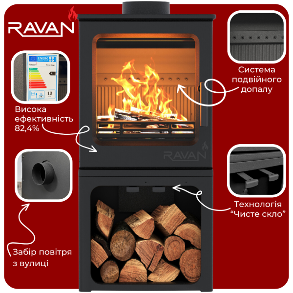 Піч-камін Ravan Magic 10 кВт 2392-