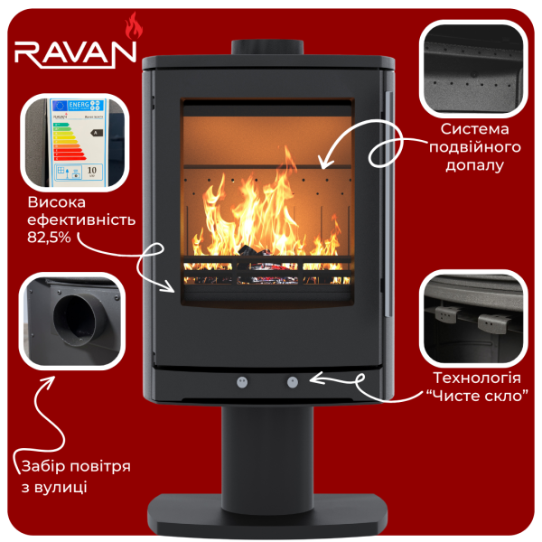Піч-камін Ravan Krono 8 кВт 2394-