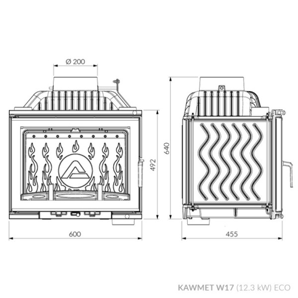 Каминная топка KAWMET W17 (12.3 kW) EСO 2416-