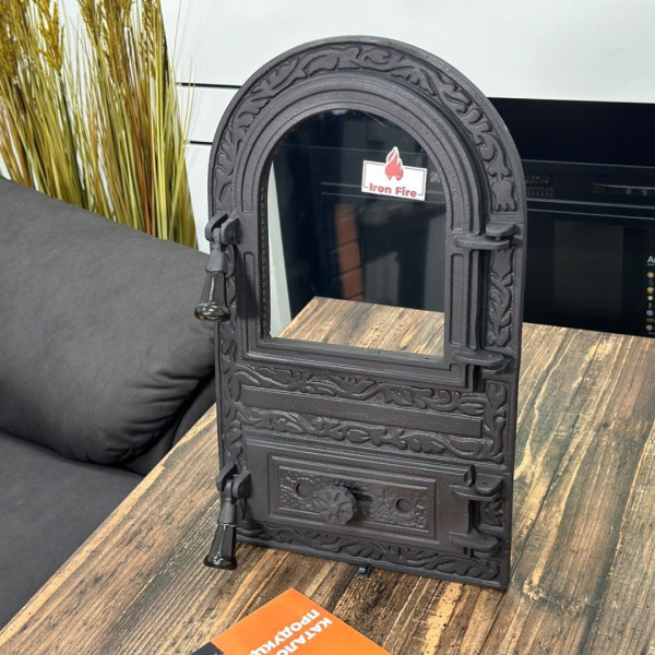 Дверка чавунна пічна Linda Дверцята чавунні пічні Iron Fire Дверцята для печі зі склом 310х530 мм 2330-02