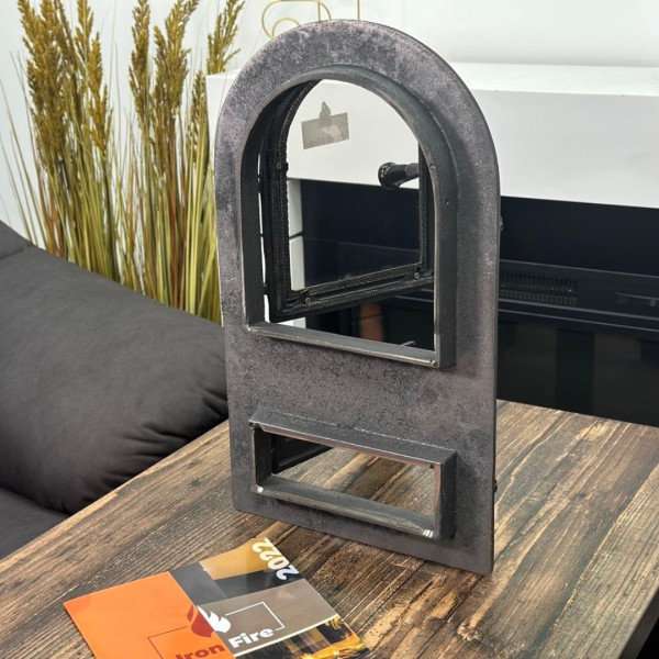 Дверка чавунна пічна Linda Дверцята чавунні пічні Iron Fire Дверцята для печі зі склом 310х530 мм 2330-02