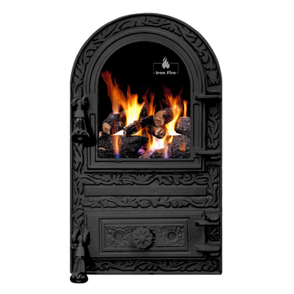 Дверка чавунна пічна Linda Дверцята чавунні пічні Iron Fire Дверцята для печі зі склом 310х530 мм 2330-02