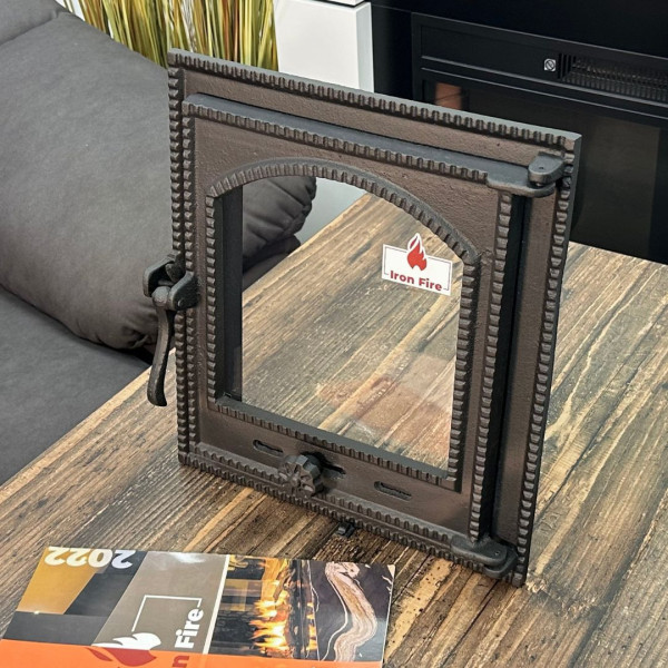 Комплект чавунні дверцята з вогнетривким склом Iron Fire Style 35 350х390 мм + піддувальні 315х180 мм 2310-02