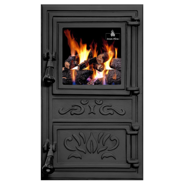 Дверцята чавунні пічні Fiona Дверцята чавунні пічні Iron Fire Дверцята для печі зі склом 305х510 мм 2321-02