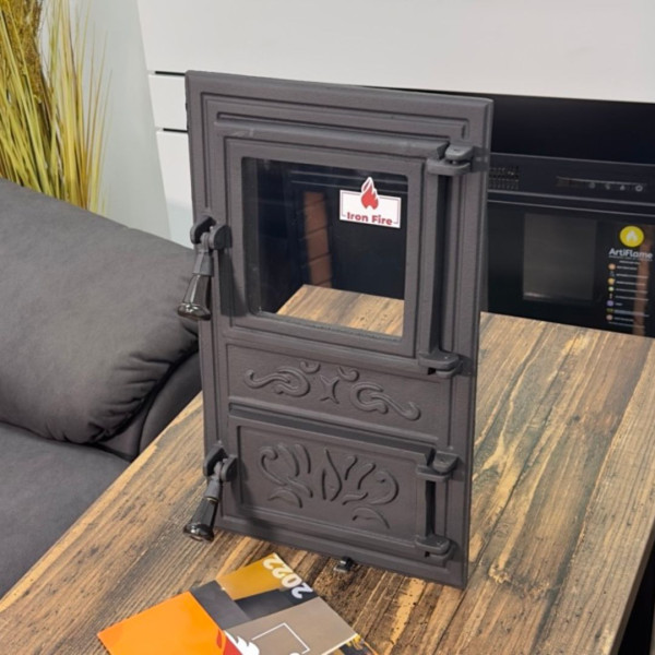 Дверцята чавунні пічні Fiona Дверцята чавунні пічні Iron Fire Дверцята для печі зі склом 305х510 мм 2321-02