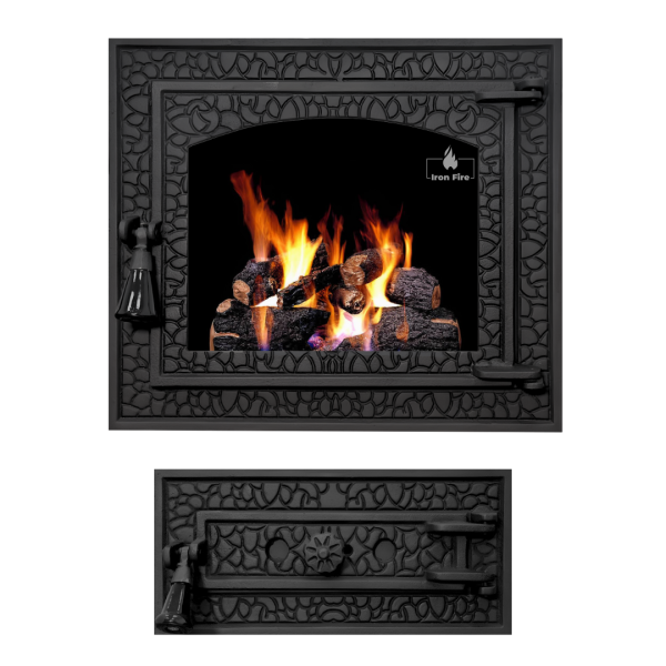 Комплект чавунних пічних дверцят Bastion L 460x400 мм + піддувальна 375х175 мм Дверцята для барбекю Iron Fire 2311-02