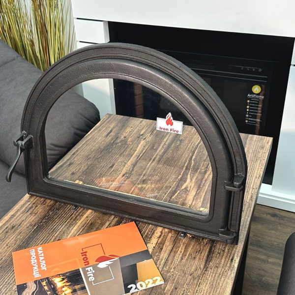 Комплект чавунні дверцята з вогнетривким склом Iron Fire Viola 585х440 мм + піддувальні 315х165 мм 2341-02