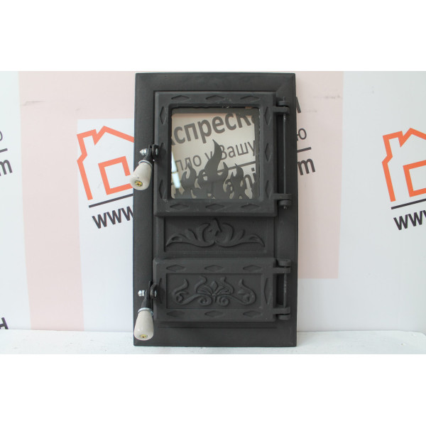 Дверцята пічні зі склом "MORIS" 310х520 мм Дверцята для кухні, барбекю 2292-02