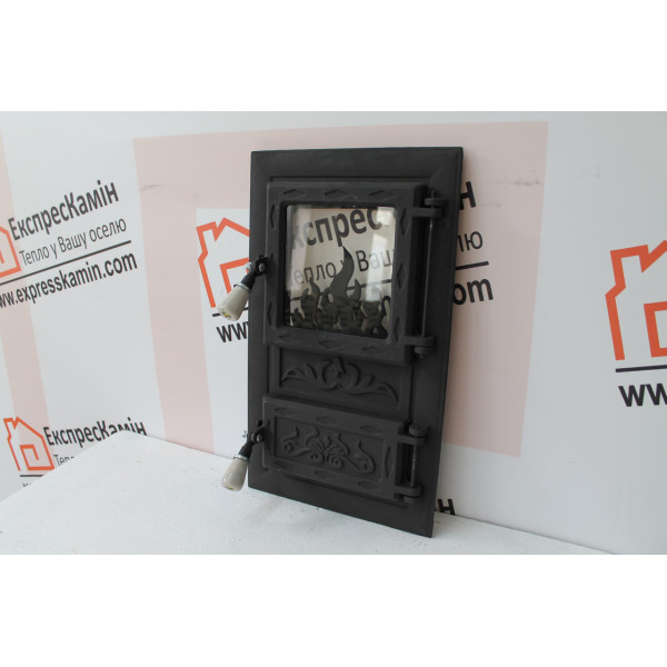 Дверцята пічні зі склом "MORIS" 310х520 мм Дверцята для кухні, барбекю 2292-02