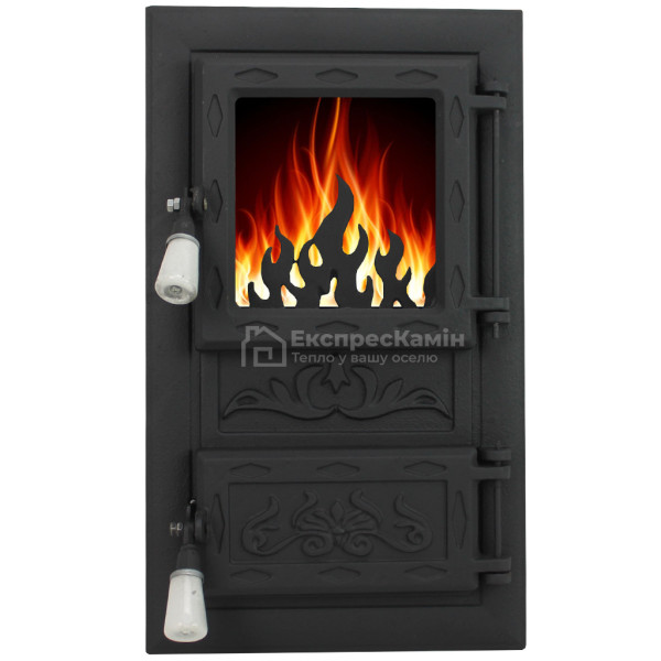 Дверцята пічні зі склом "MORIS" 310х520 мм Дверцята для кухні, барбекю 2292-02