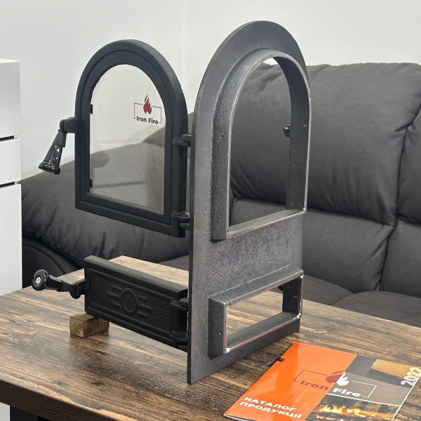 Дверцята чавунні пічні Flower Дверцята чавунні пічні Iron Fire Дверцята для печі зі склом 305х520 мм 2302-02