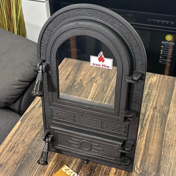 Дверцята чавунні пічні Flower Дверцята чавунні пічні Iron Fire Дверцята для печі зі склом 305х520 мм 2302-02