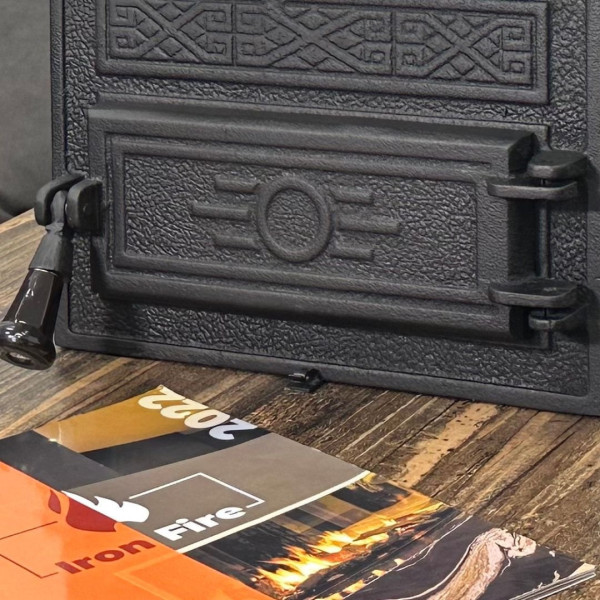 Дверцята чавунні пічні Flower Дверцята чавунні пічні Iron Fire Дверцята для печі зі склом 305х520 мм 2302-02