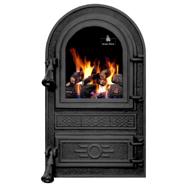 Дверцята чавунні пічні Flower Дверцята чавунні пічні Iron Fire Дверцята для печі зі склом 305х520 мм 2302-02