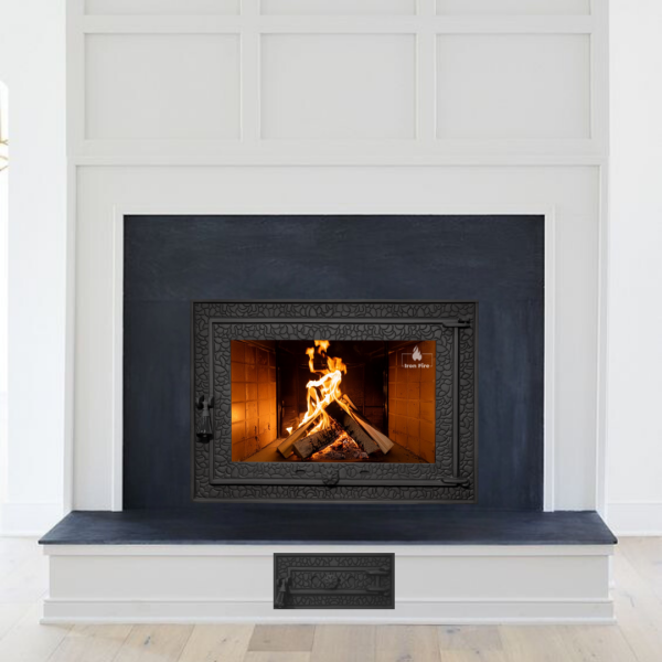 Комплект чавунні дверцята з вогнетривким склом Iron Fire Magnus 700x500 мм + піддувальні 375x175 мм 2312-02