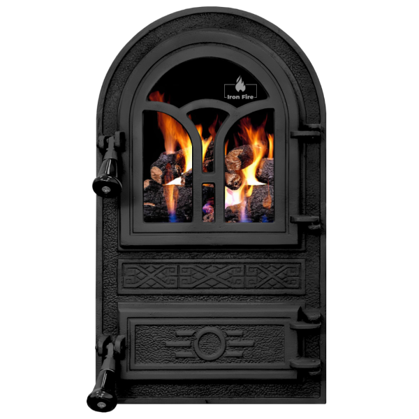 Дверцята чавунні пічні Fagure Дверцята чавунні пічні Iron Fire Дверцята для печі зі склом 305х520 мм 2303-02