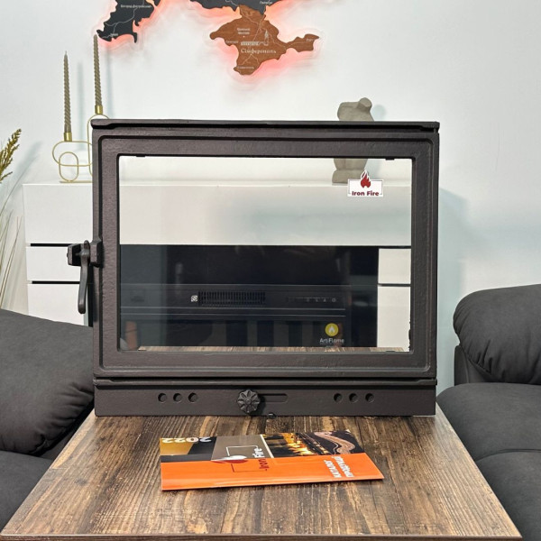 Дверцята чавунні для каміна з вогнетривким склом Iron Fire Дверцята топкові чавунні Neil 575х495 мм 2353-02