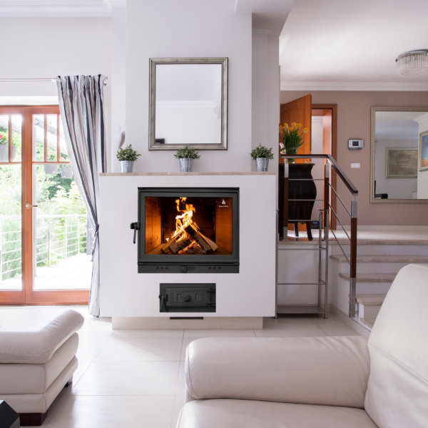 Дверцята чавунні для каміна з вогнетривким склом Iron Fire Дверцята топкові чавунні Neil 575х495 мм 2353-02