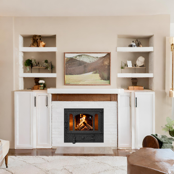 Дверцята чавунні для каміна з вогнетривким склом Iron Fire Дверцята топкові чавунні Panorama 580х500 мм 2313-02