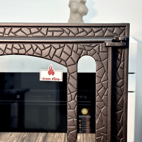 Дверцята чавунні для каміна з вогнетривким склом Iron Fire Дверцята топкові чавунні Panorama 580х500 мм 2313-02
