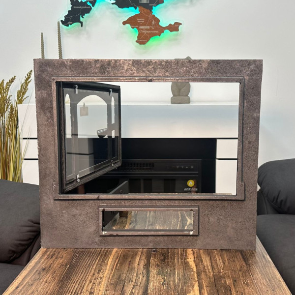 Дверцята чавунні для каміна з вогнетривким склом Iron Fire Дверцята топкові чавунні Panorama 580х500 мм 2313-02