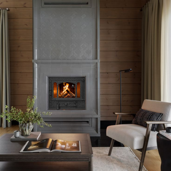 Дверцята чавунні для каміна з вогнетривким склом Iron Fire Дверцята топкові чавунні Panorama 580х500 мм 2313-02