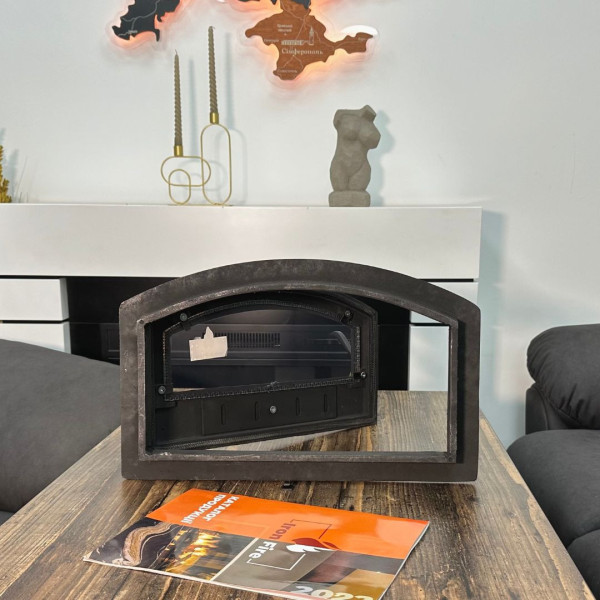 Дверцята чавунні для хлібної печі з вогнетривким склом Iron Fire Дверцята топкові чавунні Vinsit 455х285мм 2333-02