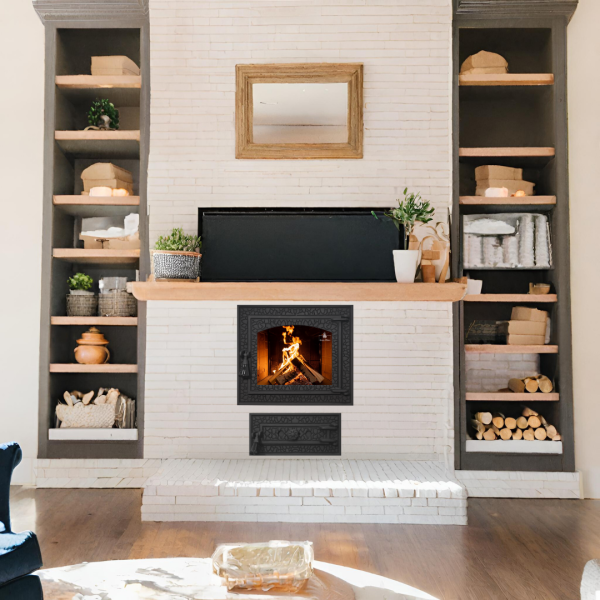 Дверцята чавунні для каміна з вогнетривким склом Iron Fire Дверцята топкові чавунні Bastion L 460x400 мм 2314-02