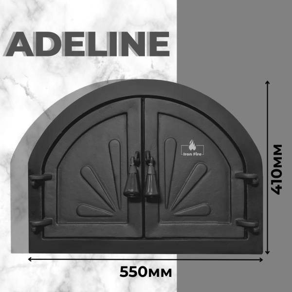 Дверцята чавунні для каміна та барбекю Iron Fire Дверцята топкові чавунні на камін Adeline 550х410 мм 2304-02