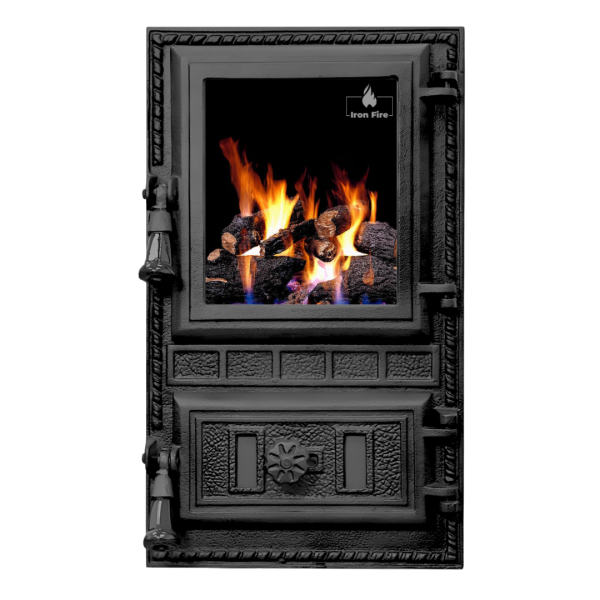 Дверцята чавунні пічні Aventa Дверцята чавунні пічні Iron Fire Дверцята для печі зі склом 295х500 мм 2345-02