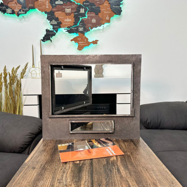 Дверцята чавунні для каміна з вогнетривким склом Iron Fire Дверцята топкові чавунні Panorama Lux 580х500 мм 2335-02