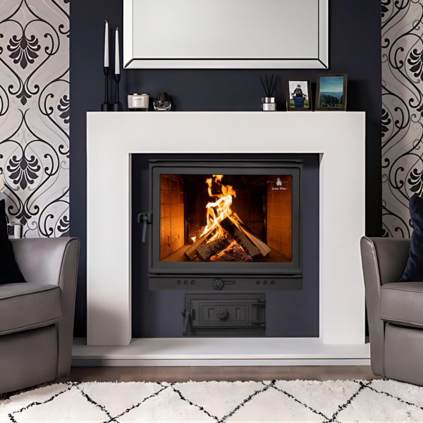 Комплект чавунні дверцята з вогнетривким склом Iron Fire Neil 575х495 мм + піддувальні 315х165 мм 2355-02