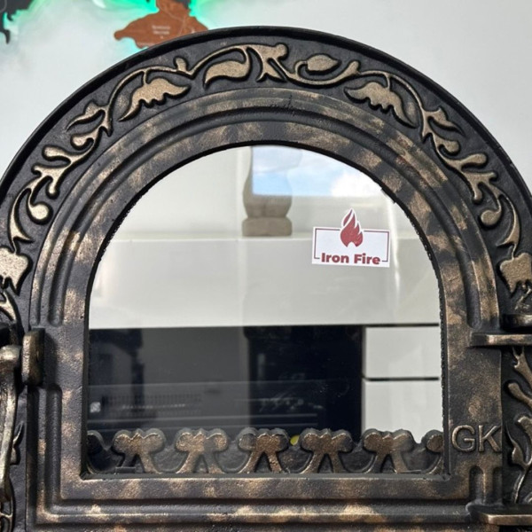 Дверцята чавунні пічні Artik Дверцята чавунні пічні Iron Fire Дверцята для печі зі склом 460х560 мм 2306-02