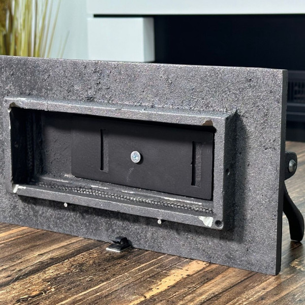 Комплект чавунні дверцята з вогнетривким склом Iron Fire Style 50 485х485 мм + піддувальні 315х165 мм 2317-02