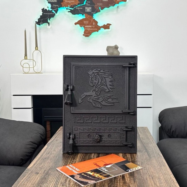 Дверцята чавунні пічні Versace WG Дверцята чавунні пічні Iron Fire Чавунні дверцята для печі 310х530 мм 2348-02