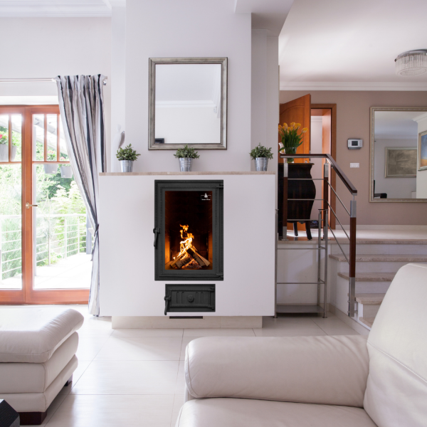 Дверцята чавунні для каміна з вогнетривким склом Iron Fire Дверцята топкові чавунні Brown 440х640 мм 2328-02