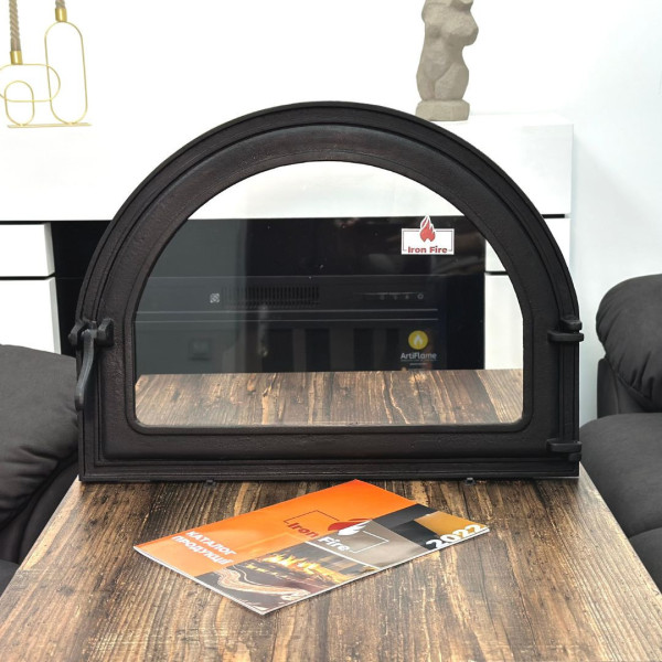 Дверцята чавунні для каміна з вогнетривким склом Iron Fire Дверцята топкові чавунні Viola 585х440 мм 2298-02