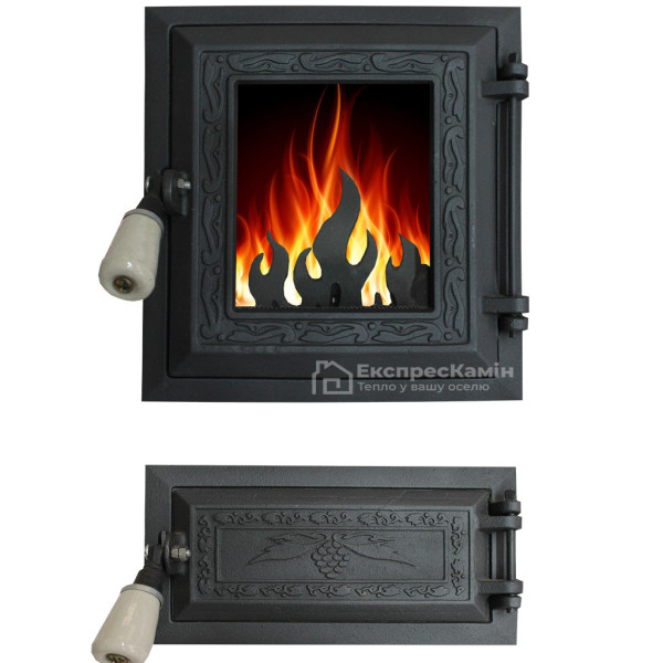 Дверцята пічні роздільні зі склом "TAYLOR" 250x270 мм 2309-02