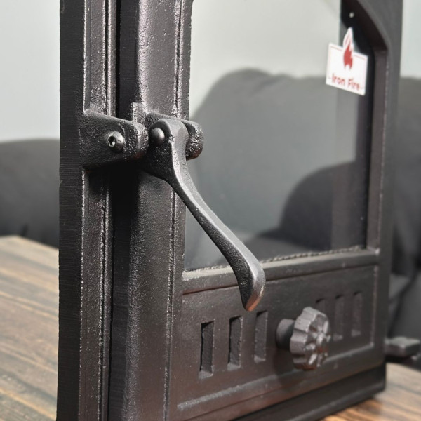 Дверцята чавунні для каміна з вогнетривким склом Iron Fire Дверцята топкові чавунні Style 40 390x390 мм 2299-02