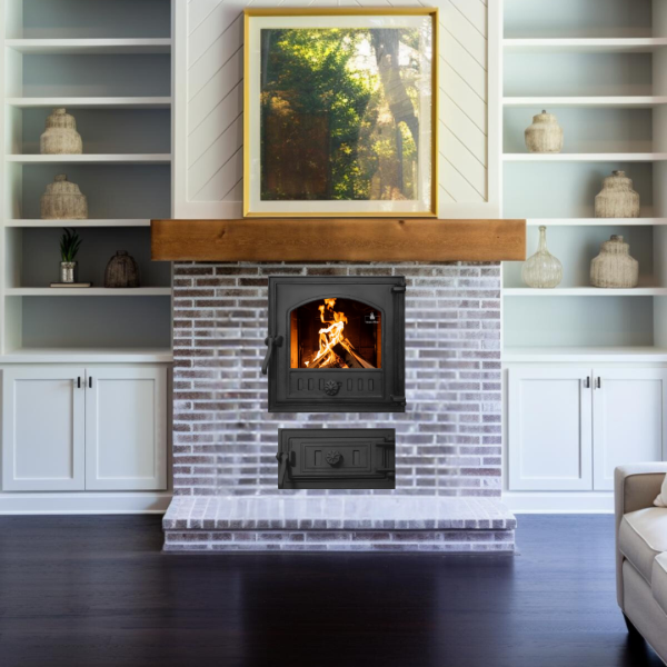 Дверцята чавунні для каміна з вогнетривким склом Iron Fire Дверцята топкові чавунні Style 40 390x390 мм 2299-02