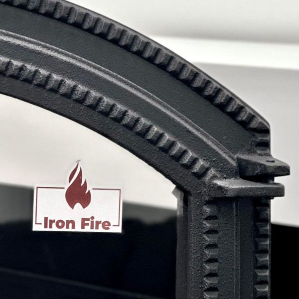 Дверцята чавунні для каміна з вогнетривким склом Iron Fire Дверцята топкові чавунні Sandra 575х475 мм 2329-02
