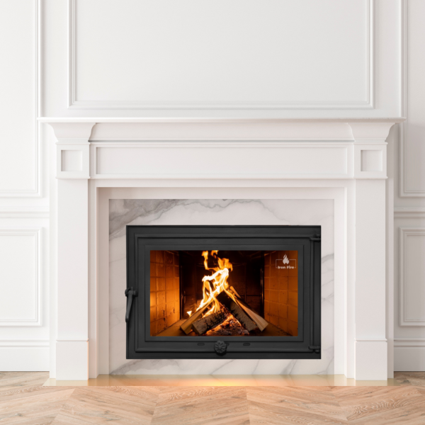 Дверцята чавунні для каміна з вогнетривким склом Iron Fire Дверцята топкові чавунні Adam 640х440 мм 2319-02