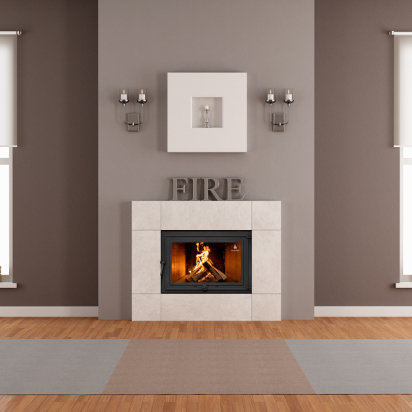 Дверцята чавунні для каміна з вогнетривким склом Iron Fire Дверцята топкові чавунні Adam 640х440 мм 2319-02