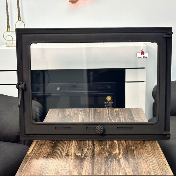 Комплект чавунні дверцята з вогнетривким склом Iron Fire Style 75 730х540 мм + піддувальні 315х165 мм 2339-02